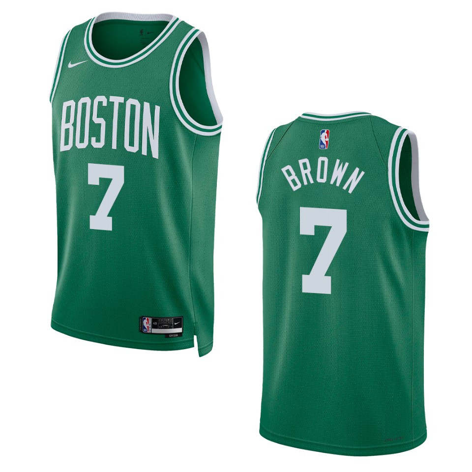 Men's Boston Celtics Jaylen Brown #7 Icon Edition Kelly Green Swingman 2022-23 Jersey 2401TAAP
